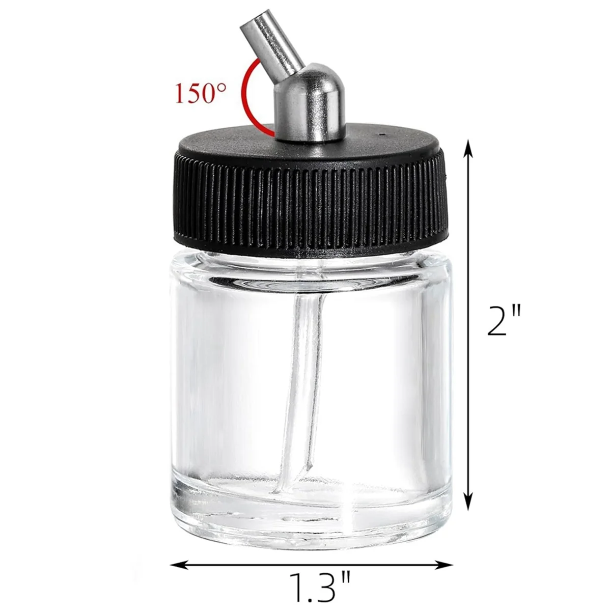 SLQZT Kit da 10 bottiglie per aerografo in vetro, vasetti per aerografo vuoti da 22 cc, vaso trasparente per riporre la vernice dell'aerografo