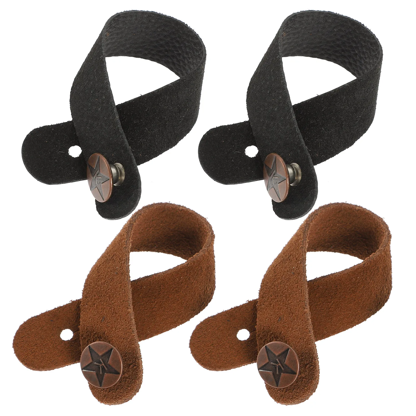 

4 pcs Guitar Headstock Strap Neck Accessories Replacement Buttons Secure Lock for Electric Bass Ukulele Straps