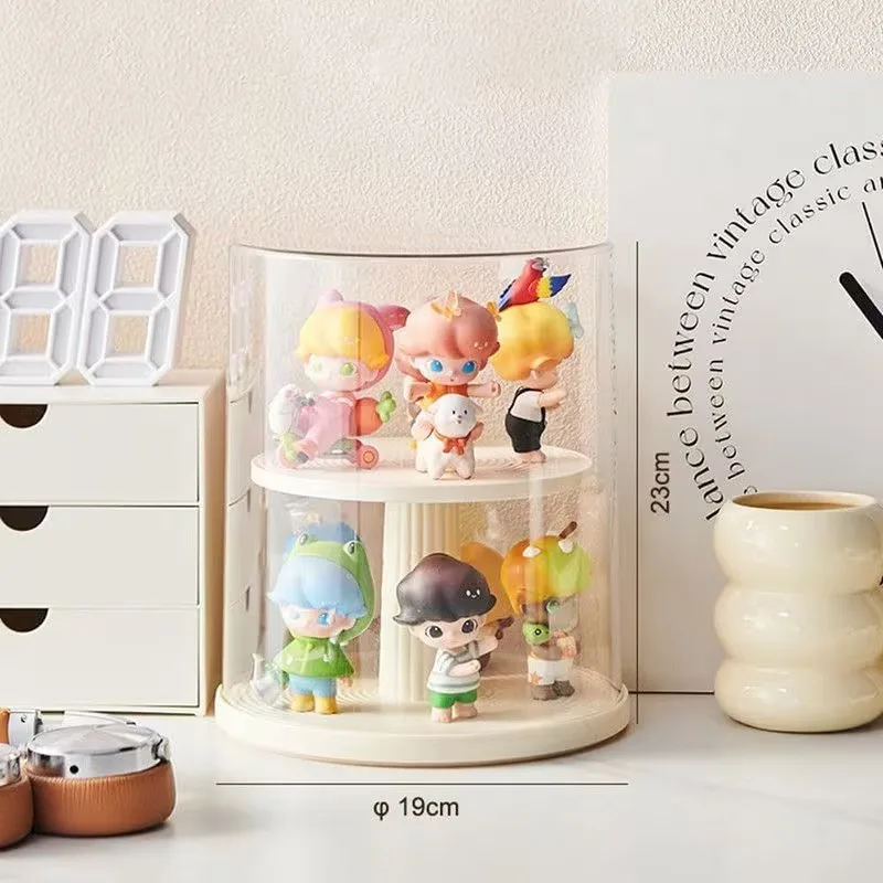 

Transparent rotatable blind box storage display rack, multi-layer doll and figurine display box, dustproof Pop Mart storage box