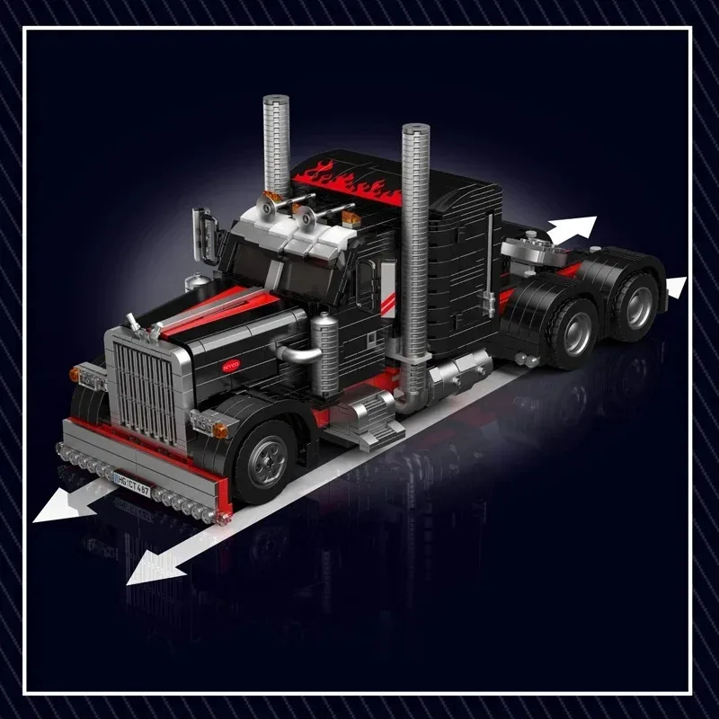 ชุดตัวต่อรถบรรทุกอเมริกัน 10037 ชิ้น ของเล่นประกอบแบบจำลองสำหรับเด็ก เสริมสร้างทักษะ STEM ของขวัญคริสต์มาส
