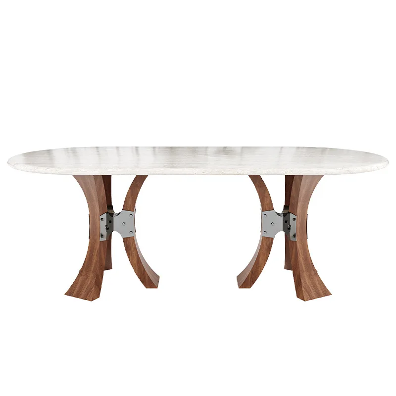 Advanced modern minimalist high-end walnut designer dining table