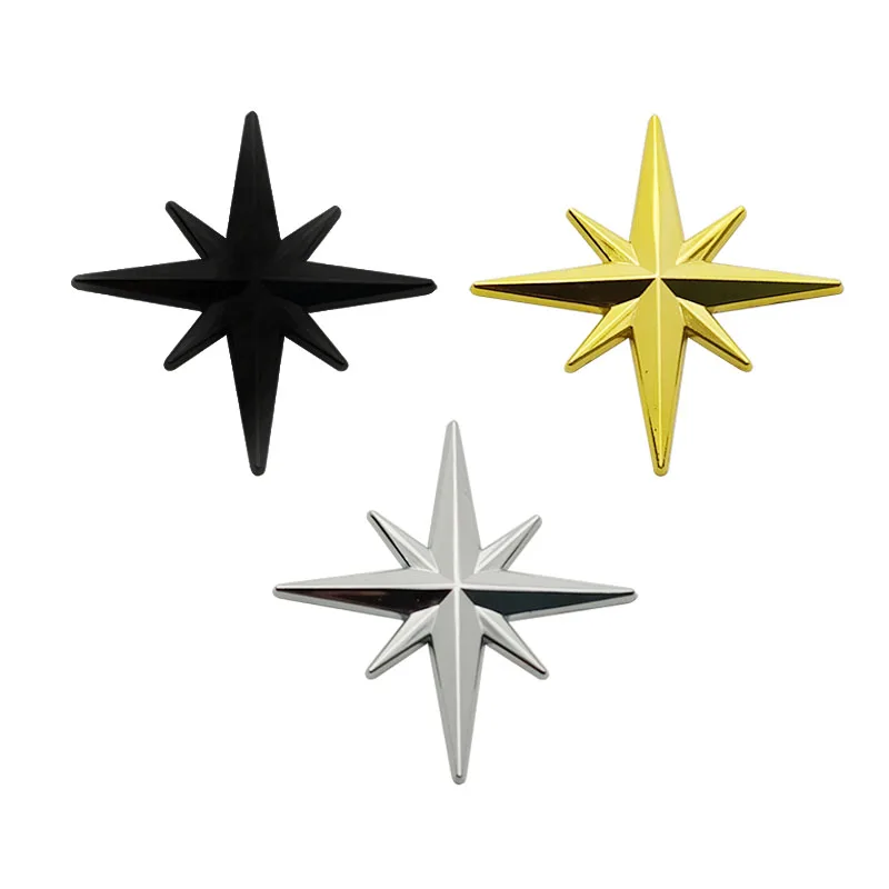 3D Metal Car Decoration Metal Guide Star Car Decoration Badge Grill Emblem Sticker for Universal Polari Car Styling Accessories