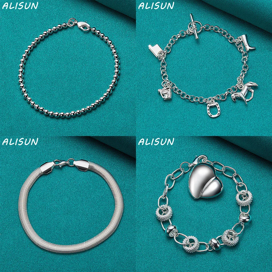 

ALISUN 925 Sterling Silver Bracelet For Women Men Fashion Jewelry Charm Grace Noble Wedding Accessories