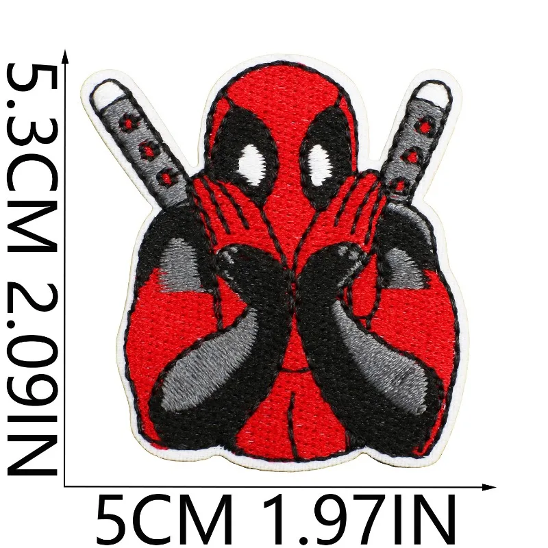 Deadpool & Wolverine Anime Figures Embroidery Cloth Stickers Patch Cartoon Ninja Patch Marvel Avengers Embroidery Label Cloth