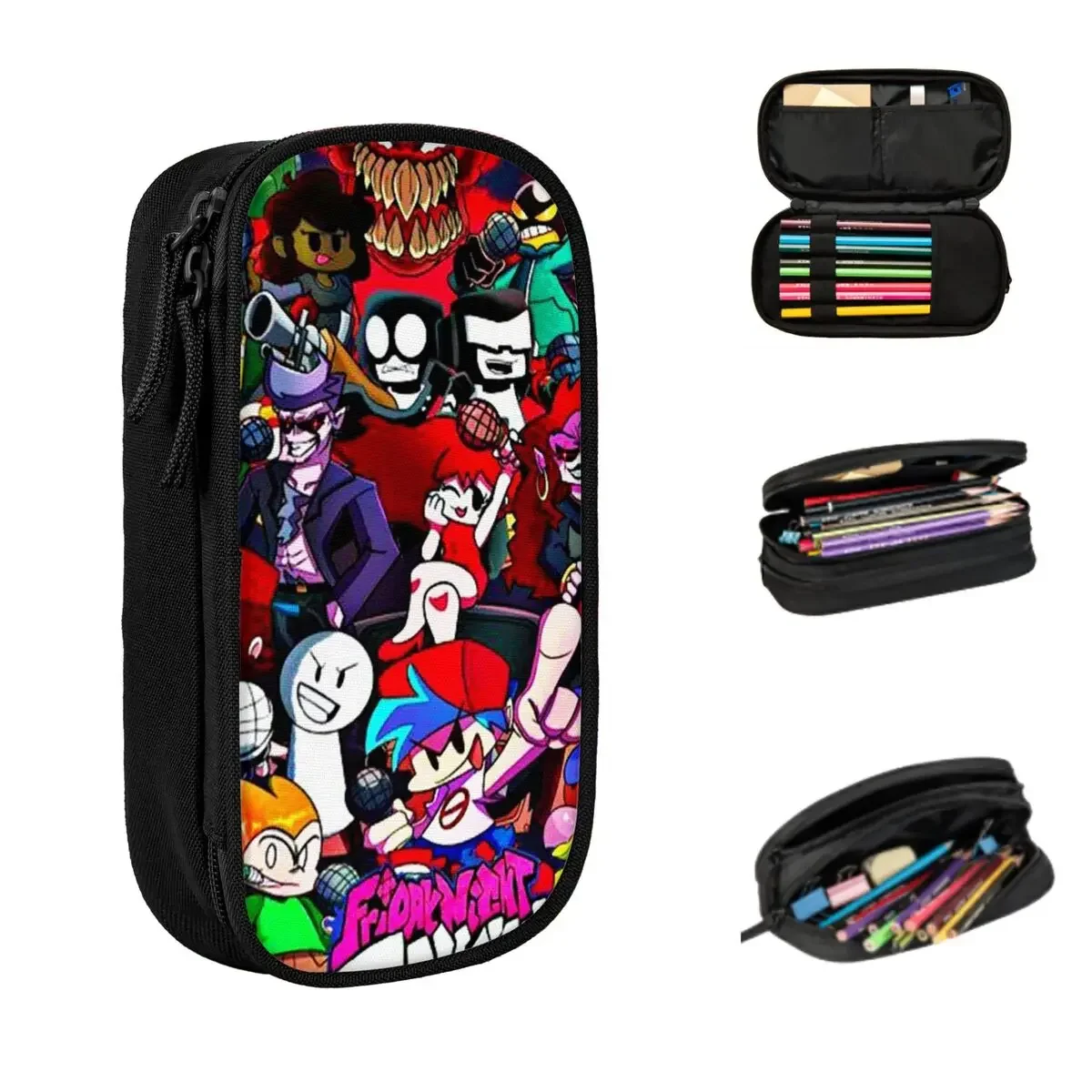 

Friday Night Funkin Characters Fnf Game Pencil Cases Large Capacity Pen Bags Pen Box Pencil Pouch For Stationery School Office