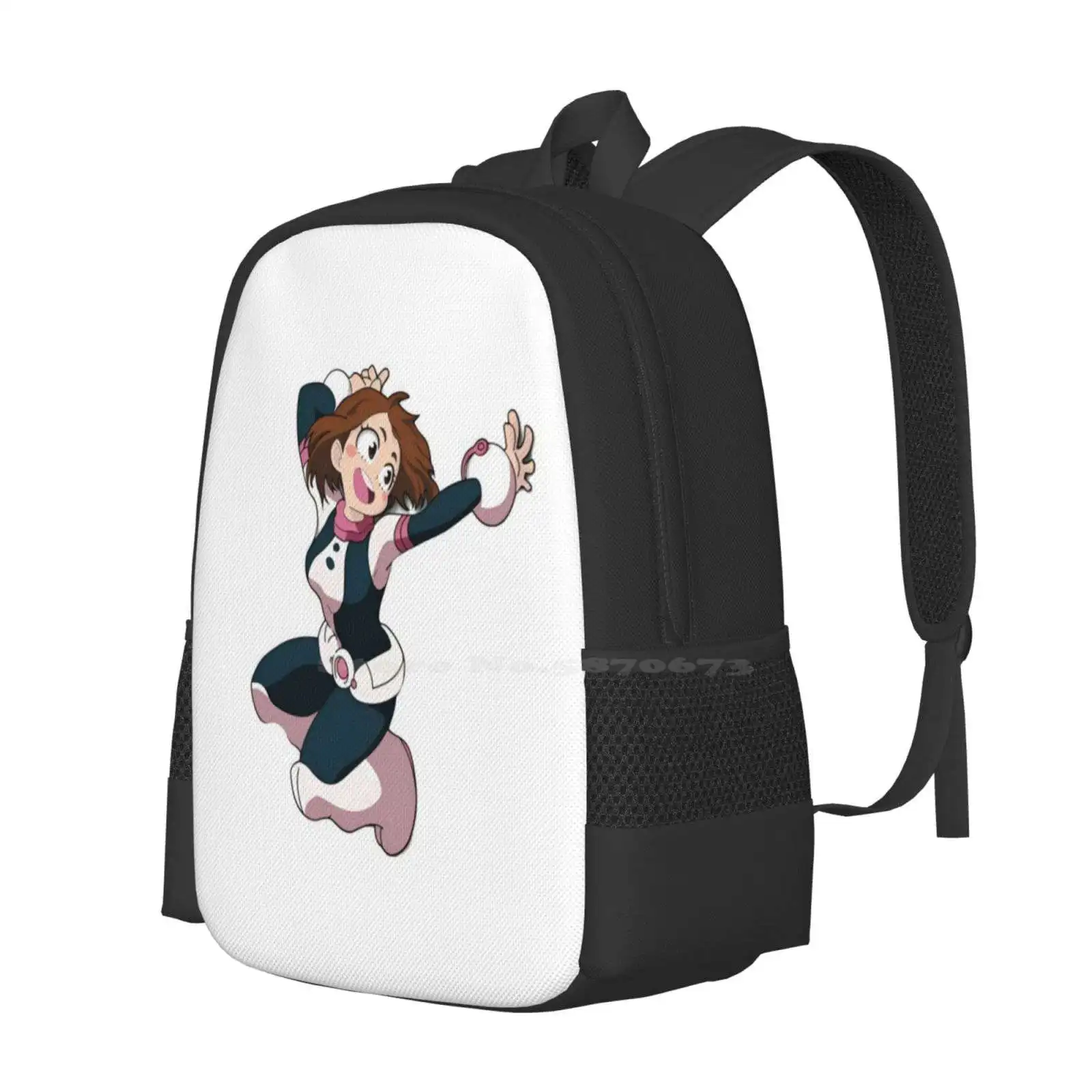 Uraraka ملصق رائجة البيع على ظهره حقائب الموضة Uraraka Ochako Uraraka Bnha Uraraka مها أنيمي Bnha أنيمي Uraraka Ochako لطيف