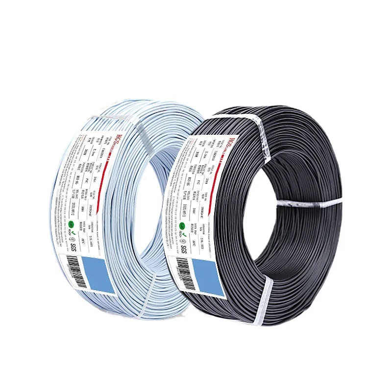 

White/black od2.0mm 2-core signal cable tinned copper wire without printing 2464-30awg * 2-core power cord