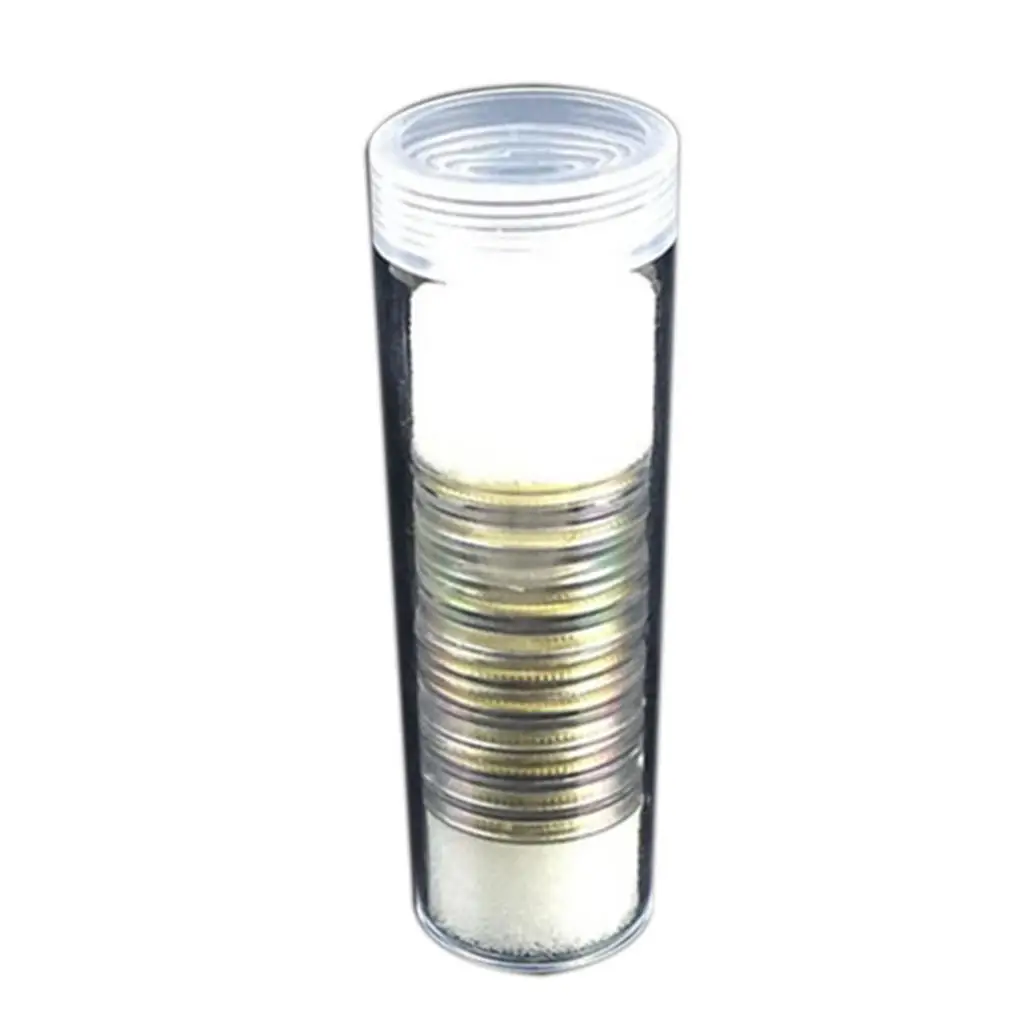 20.5mm Coin Capsule Tube Clear Case Holder Secure Coin Storage Box for Home Collection Display