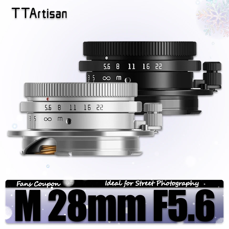 TTArtisan M 28mm F5.6 Full Frame Manual Focus Camera Lens for Street Photography with Leica M-mount M3 M6 M7 M8 M9 M9p M10