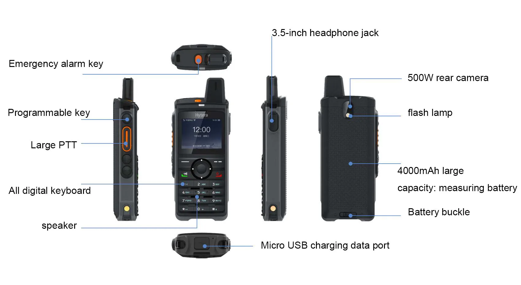 Alta qualidade hy tera pnc380 poc rádio sem fio portátil walkie-talkie lte gps gsm wlan wifi telefone móvel