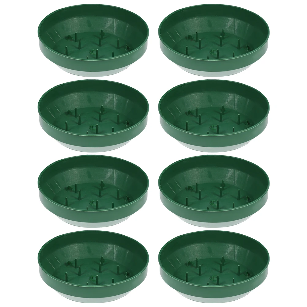 

8 Pcs Flower Mud Fixing Plate Florist Trays Floral Holder Arrangement Bowl Small Foams Green Tool Absorption