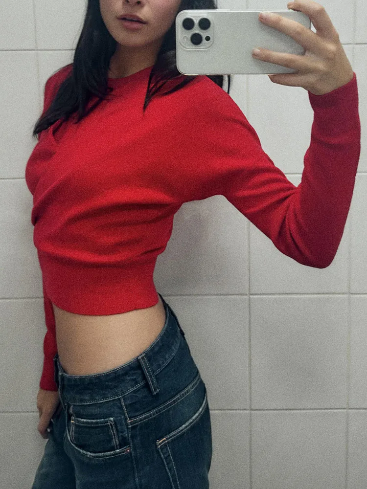 ملابس تريكو نسائية شتوية جديدة موديل 2025 ذات طبقة مزدوجة منسوجة من Jaet ملابس تريكو بسيطة ومتعددة الاستخدامات #4