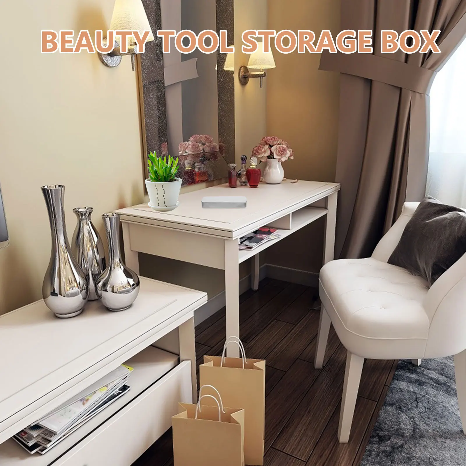 

1pcs Slide Lid Tin Storage Organizer Rectangular Metal Container Waterproof Small Pocket Box For Jewelry Makeup