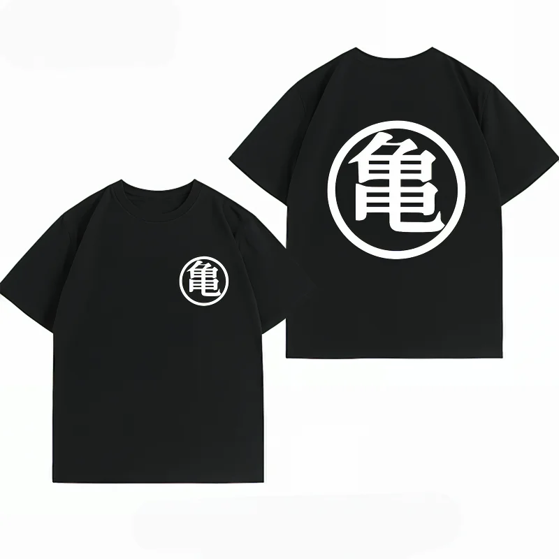 Bandai Dragon Ball Kame Symbol Master Roshi Print T-shirt Casual Short Sleeve Cotton Anime Streetwear Men's T-shirt