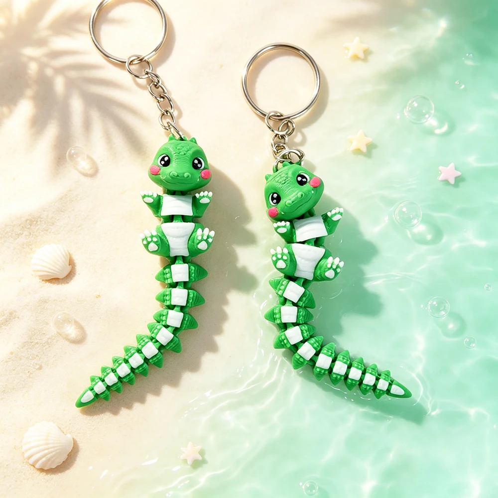 3d Printing Cute And Silly Little Crocodile Keychain Fantasy Theme Design, Movable Backpack Pendant, Mobile Phone, Car, Etc