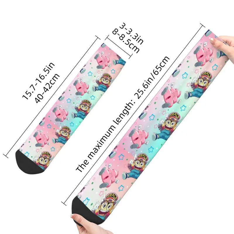 Funny Arale Norimaki And Poo Socks Women Men Warm 3D Printing Dr Slump Anime Football Sports Socks