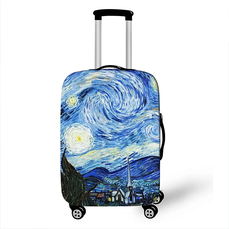 Oil Painting Starry Night / Water Lilies / Tears Kiss Luggage Cover for Travel Van Gogh Gustav Klimt Claude Suitcase Cover