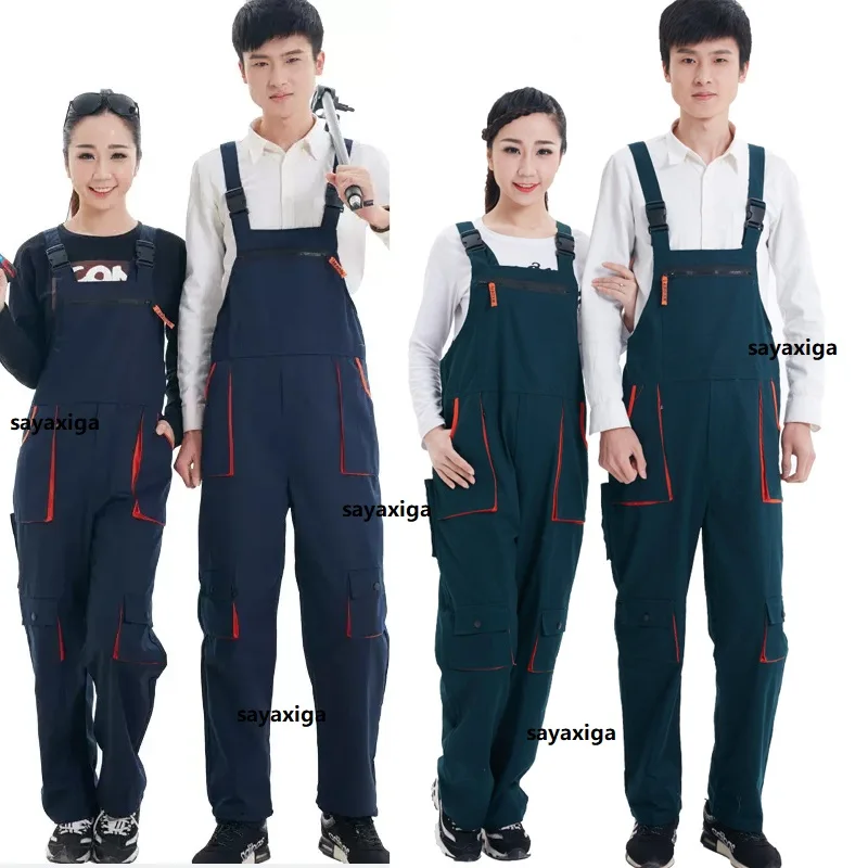 

Men's Long-Sleeved Overalls Zipper Pocket Jumpsuits Warehouse Staff Fashion Labor Casual Work Clothes Plus Size Coveralls S-4xl