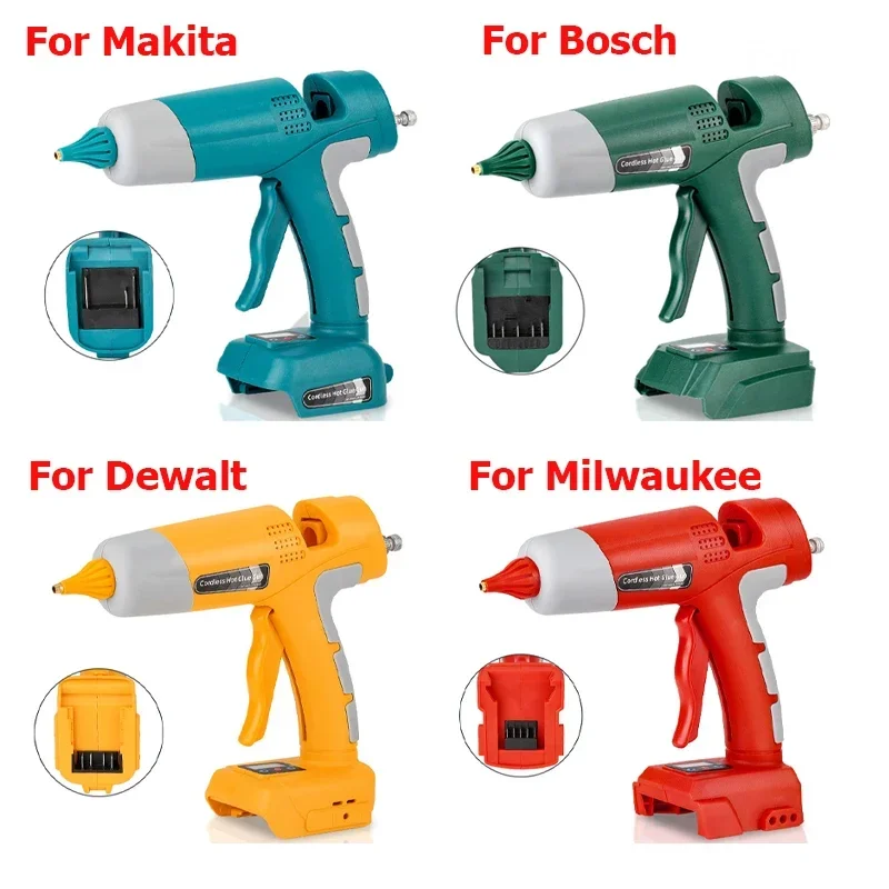 20V 100W Cordless Hot Melt Glue Gun Lithium Battery Charging Home DIY Repair Tool For Makita Dewalt Bosch Milwaukee 18V Battery