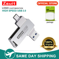 Zsuit USB Flash Drives Rotate USB-C Pendrive 64GB 128GB USB3.0 Type-C Pen Drives 2in 1 U Disk for iPhone Laptops Memory Stick