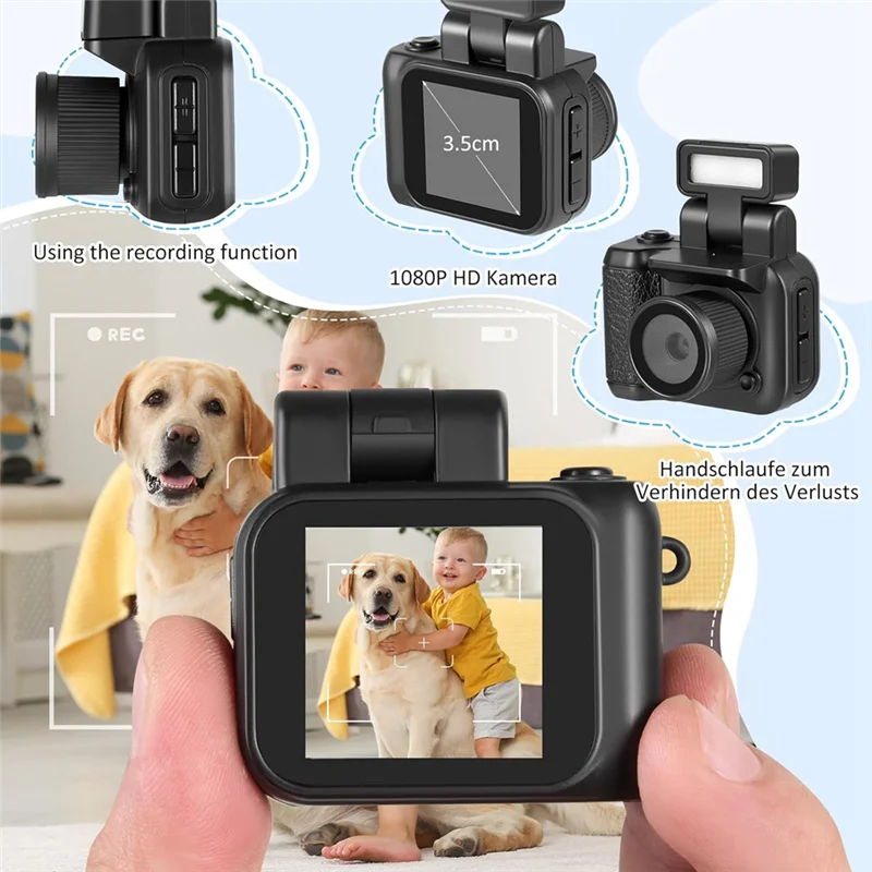 Nuovo--Mini fotocamera retrò CMOS portachiavi con videoregistratore flash LED per la fotografia di bambini (64 GB)