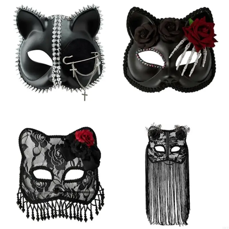 

Маскируйте маски для маски для маски Eyemask Foxes Cats Mask Mask с кисточками вуали