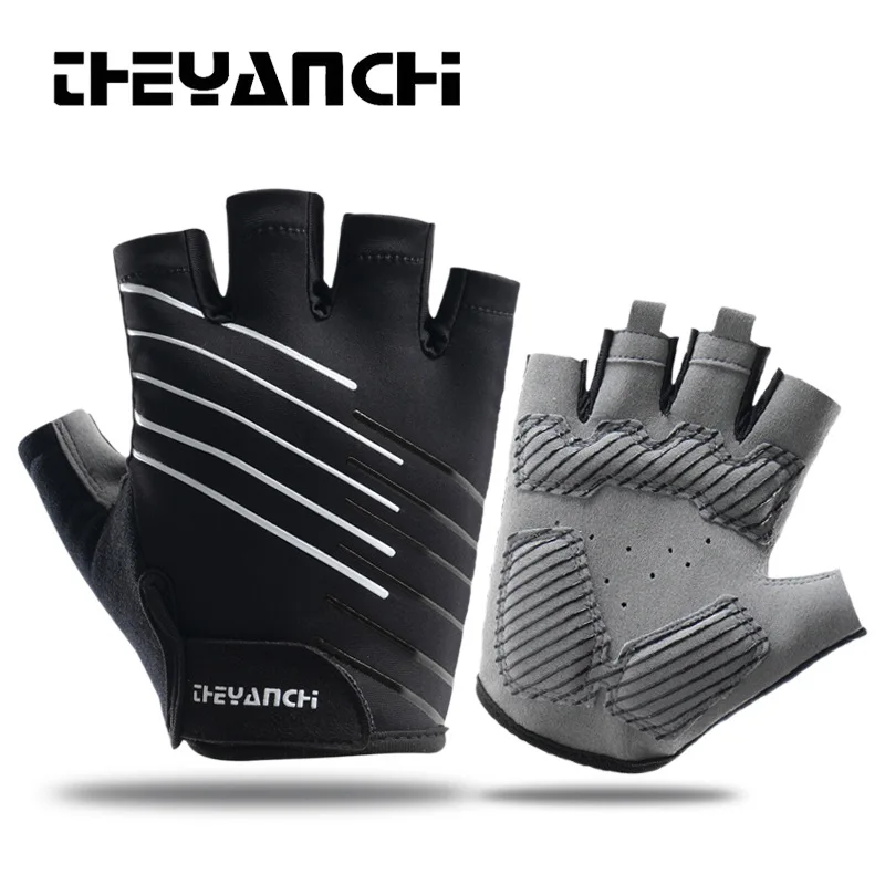 Guantes deportivos de verano para hombre Q306, guantes antideslizantes de medio dedo y transpirables para ciclismo al aire libre, absorción de impacto en carretera