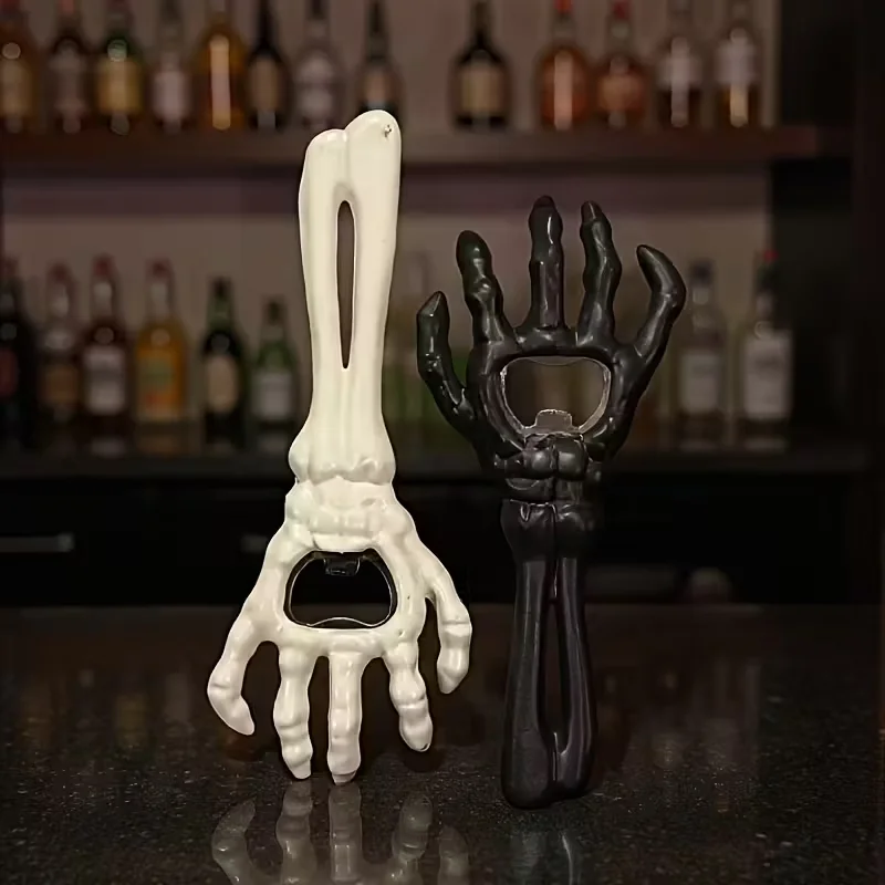 Skeleton Hand Bottle Opener - Horror Cast Iron Beer Opener with Spooky Design, Halloween Party Gift for Men, Bar Accessory