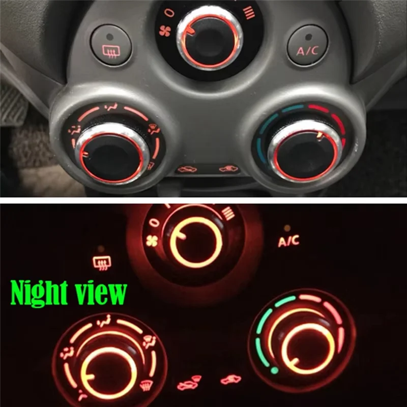 Perilla de X95-AC para Nissan nuevo Sunny March Cube Versa Note aire acondicionado Control de calor interruptor de botón perillas Accesorios