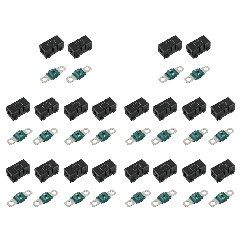 AB66-20 X ANS-H Car Fuse Holder And 20 X High Current Bolt On Midi Fuses 40A Amp For Cars, Trucks, Vehicles 40A