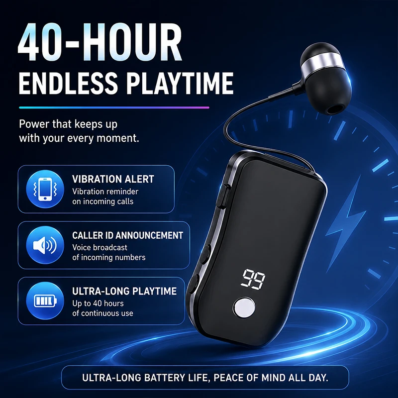 X-100-In-ear Smart Headphones, Wireless Headphones, Sports Headphones, Business Car Headphones, Music Headphones, Retractable