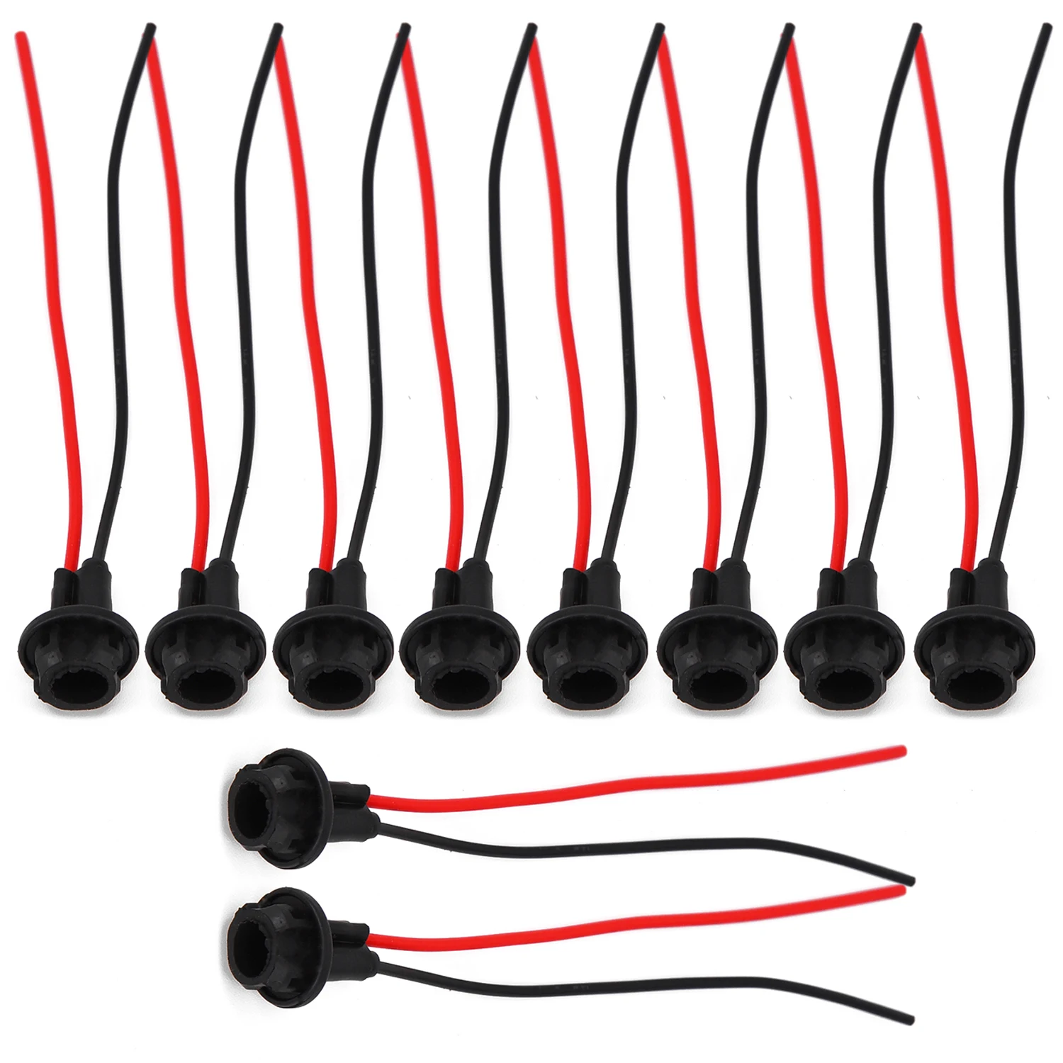10pcs T10 Auto Car Socket Connector Extension LED Wedge Light Base W5W 168 194 Lamp Sockets Plastic DC 12V Car Accessories
