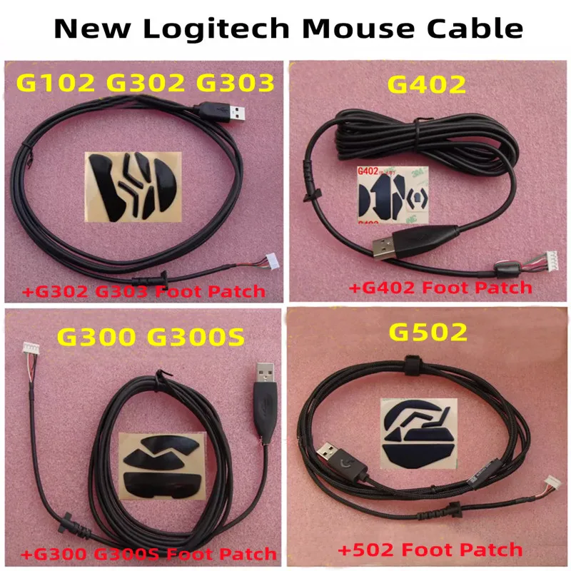 New Mouse USB Cable 2M Suitable For Logitech Mouse  Logitech G102 G300 G302 G303 G400 G402 G403 G502 G100S G400S Wired USB