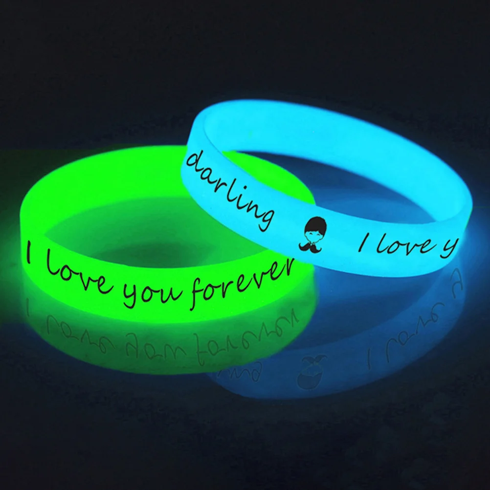 

20pcs Luminous Wristbands Silicone Colorful Bracelets Custom Bands Party Favors for Fittness Sports School Carnival (White + Yel