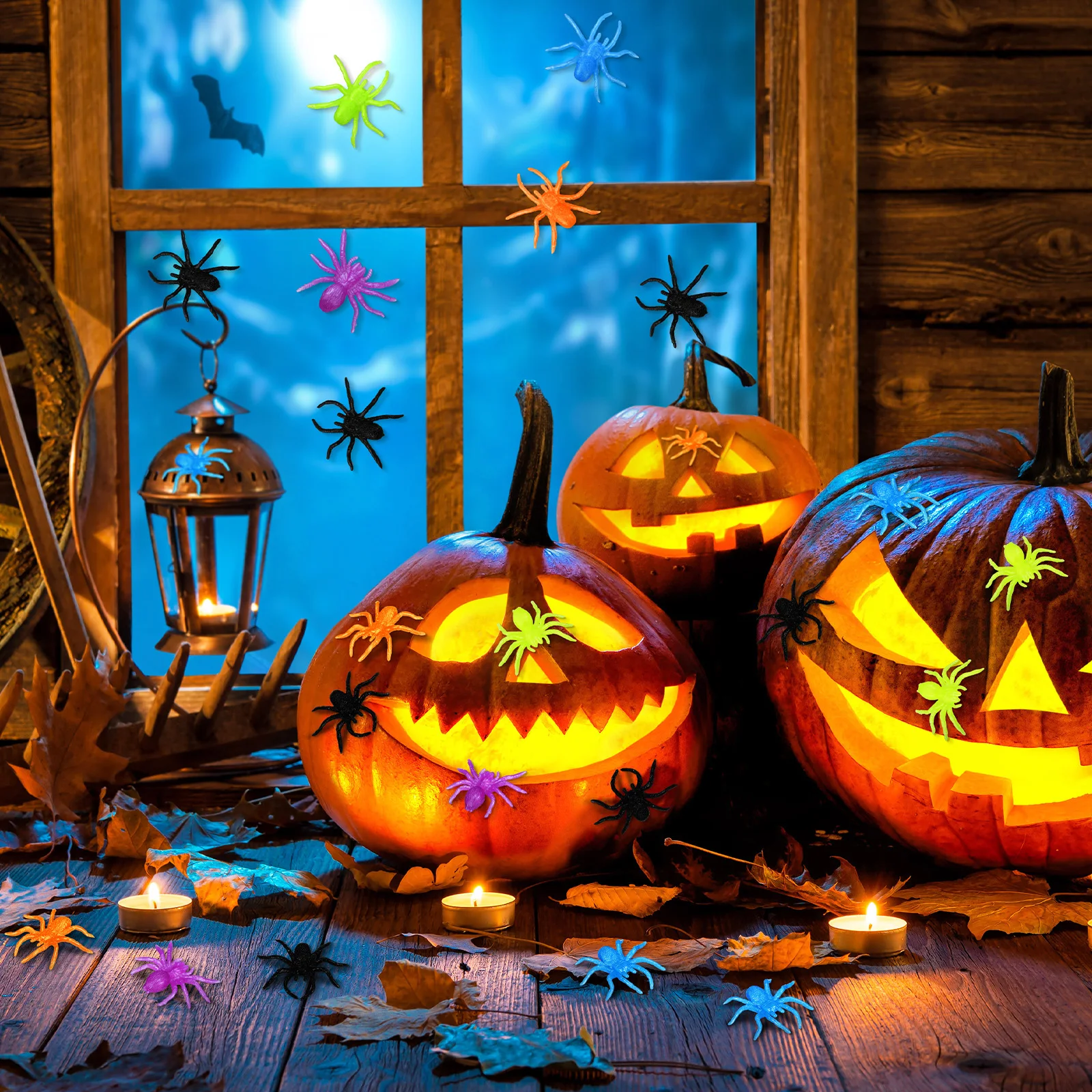 

48 Pcs Halloween Decoration Toys Joint Spider Insect Emulsion Party Favors Tpr Fake Prank Spiders