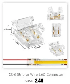 COB-Streifen auf Draht-LED-Anschlüsse, 5 8 10 mm Anschluss, lötfrei, für CCT, FCOB, RGB-LED-Streifen, Lichter 2, 3, 4-poliger Anschluss mit Draht – Detail 2