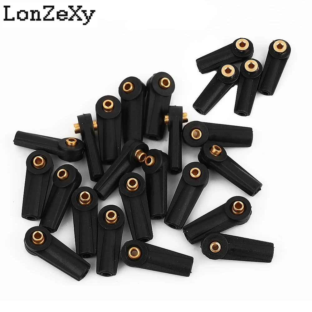 20Pcs M2 M2.5 Rod Straight Ends Plastic Link Balls Head Linkage Joint for 1/18 1/24 Scale RC Crawler Car SCX24 TRX4m RedCat Part