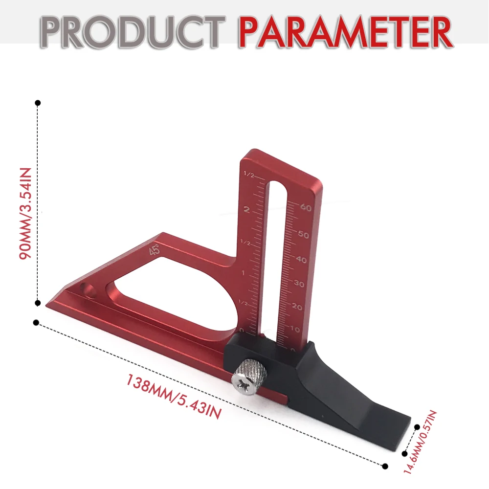 Nuovo misuratore di altezza professionale per la lavorazione del legno 0-60 mm, fresa di precisione e setatore di altezza della lama per sega per router CNC e sega da tavolo