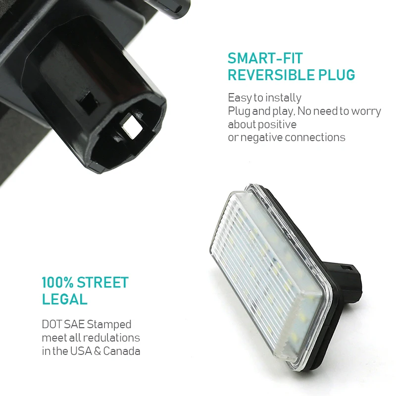 2 قطعة مجموعة مصابيح لوحة ترخيص LED لتويوتا لاند كروزر برادو لكزس LX470 LX570