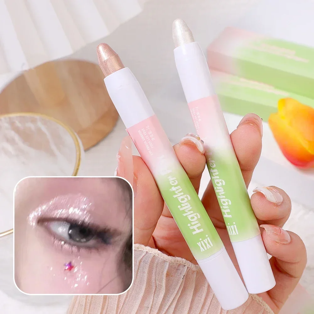 Waterproof Glitter Pearlescent Eyeshadow Stick Pencil Makeup Shimmer Highlighter Silkworm Liner Pen Cosmetics Beauty Makeup Tool