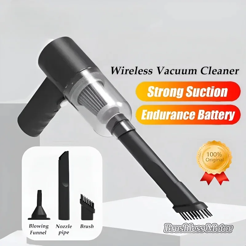 Wireless Car Vacuum Cleaner USB Charging 1200mAh Portable Cleaning Appliance Mini Wet and Dry Blow Vacuum Cleaner Household