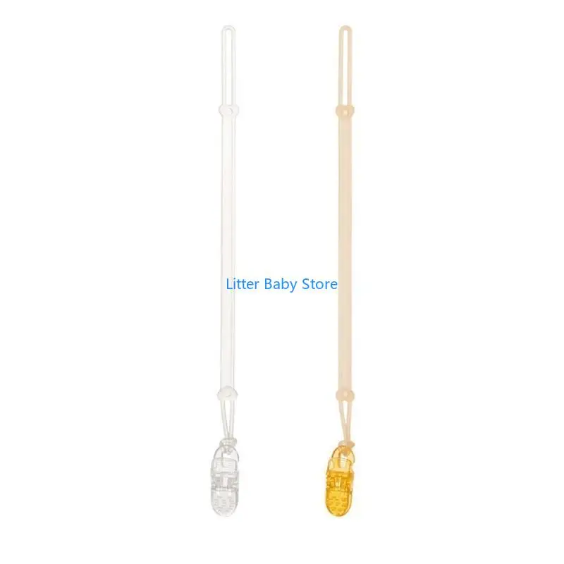 

N80C Silicone Pacifier Holder Clips for Baby Girls Neutral Newborn Teething Paci Leash Strap Stretchable Cord Toy Durable