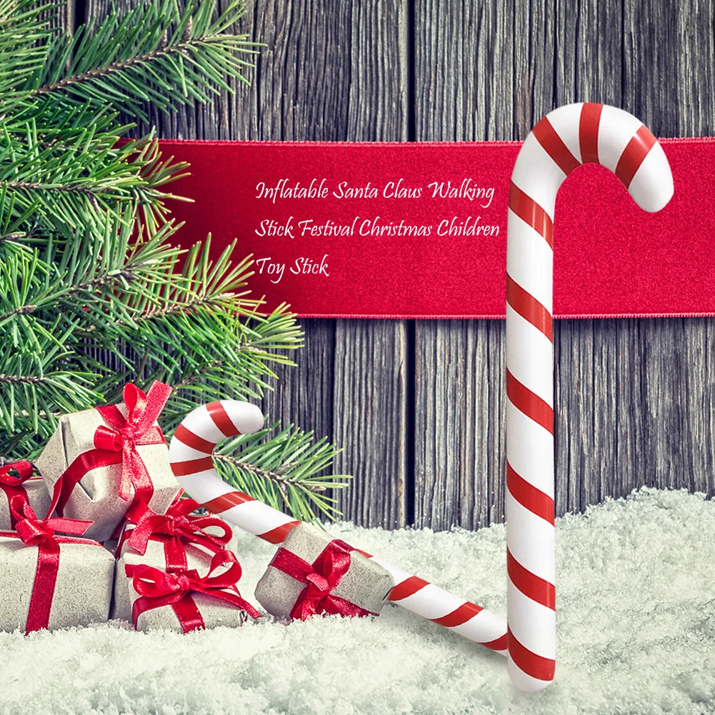 1-5PCS Inflatable Christmas Candy Canes Stick 90CM Giant Xmas Santa Canes Walking Stick Balloon 2023 New Year Party Decoration