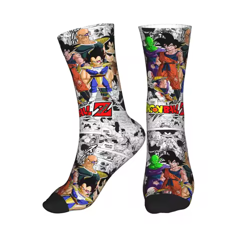 Japanese Anime Dragon Ball Z Men Crew Socks Unisex Funny 3D Print Dress Socks Women