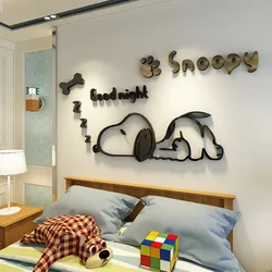 Snoopy Wall Sticker 3D Home Stickers Cartoon Cute Anime Decoration Pasting Ornament Bedroom Accessories Children Kids Room Decor