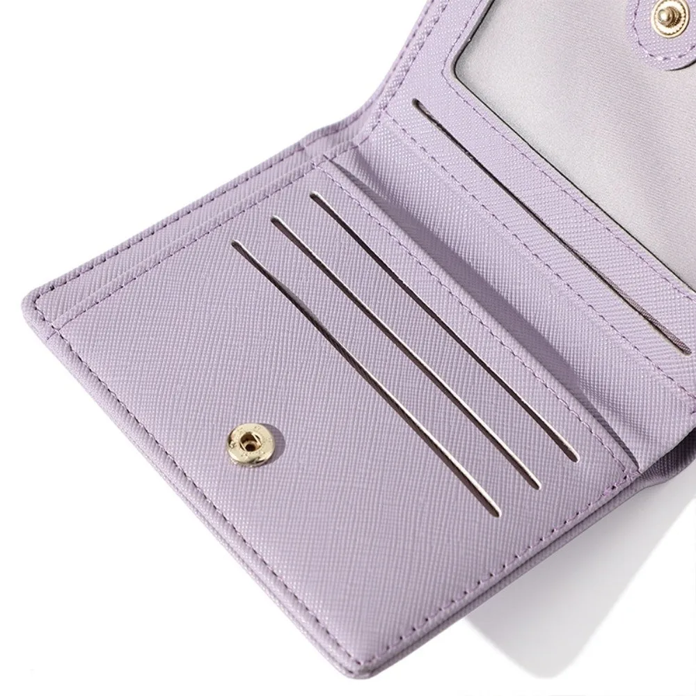 Borsa per il cambio Portamonete in pelle PU Portamonete Porta carte stile coreano Frizione con cerniera Mini portafoglio corto da donna