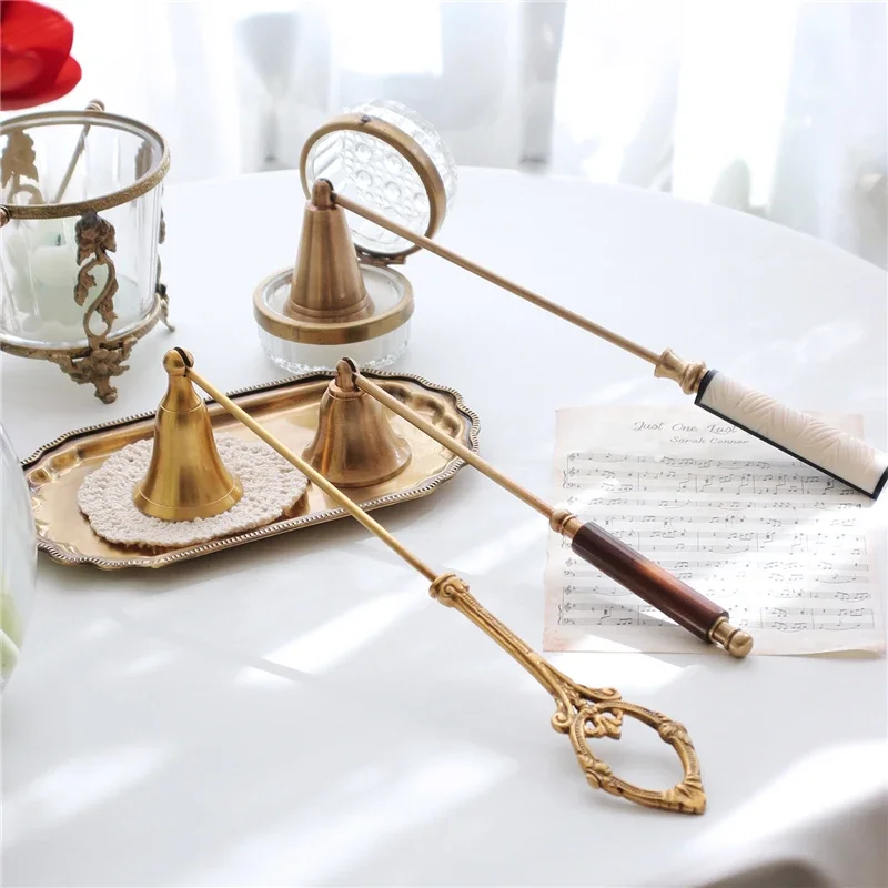 Brass Candle Extinguisher Tool Vintage Ornaments Candle Damper Accessories Classical Handmade Elegant Home Decorative Crafts