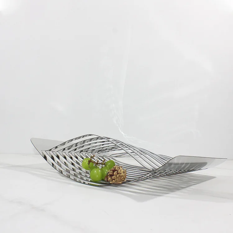 Modern creative curved lines art desktop simple design fruit bowl fruit basket model room window soft decoration ornaments