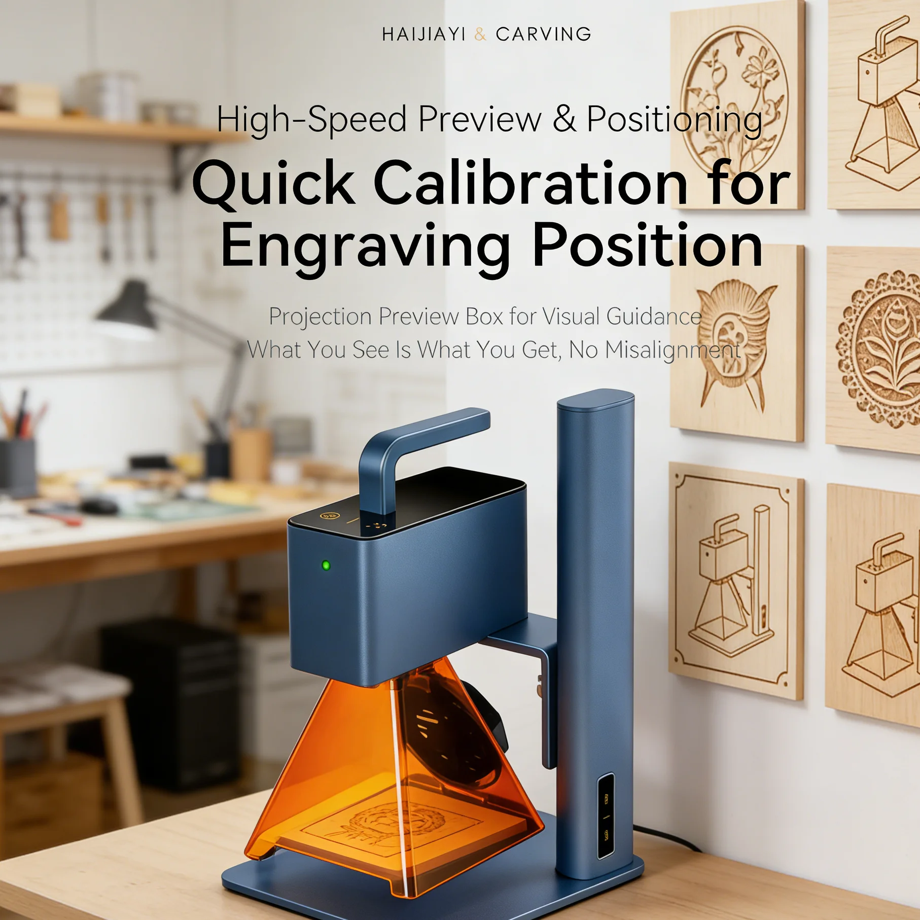 Small handheld diode engraving machine, suitable for steel, acrylic, aluminum, free-standing configuration, suitable for D
