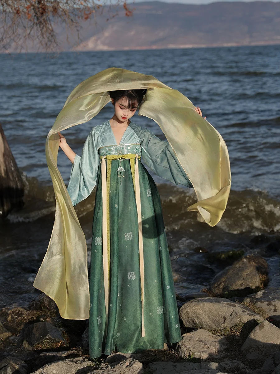 Original Hanfu Top Quality Chest-Length Skirt Tang Style Spring Summer Daily Wear Polyester Fiber for Women Aged 25-35